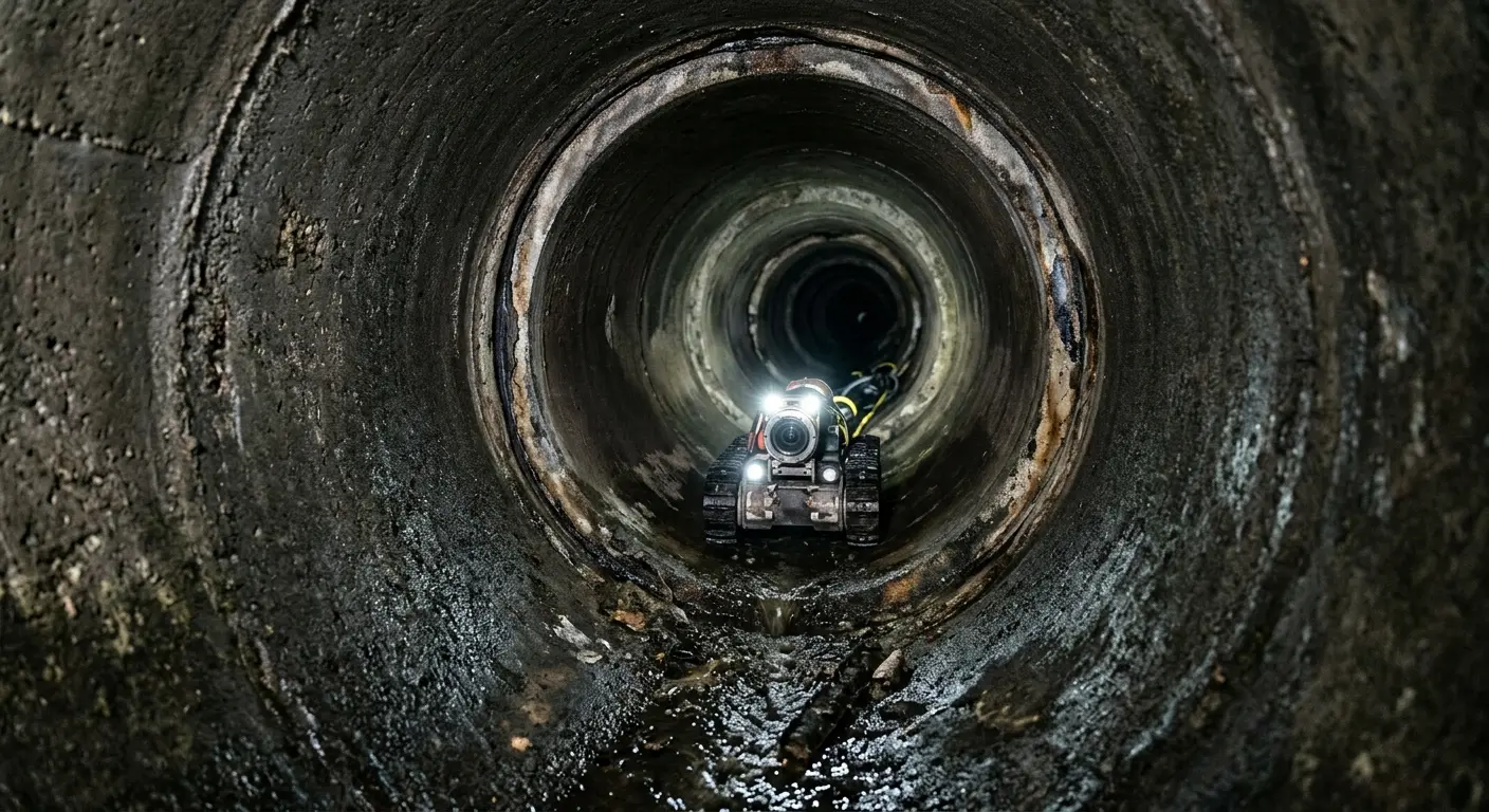 Robotic sewer camera inspecting pipe interior for Sewer Line Repair in Bellingham